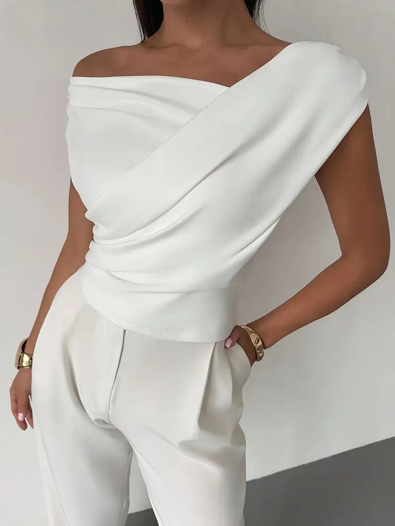 Delphine | Women's Draped Top with Flowing Silhouette