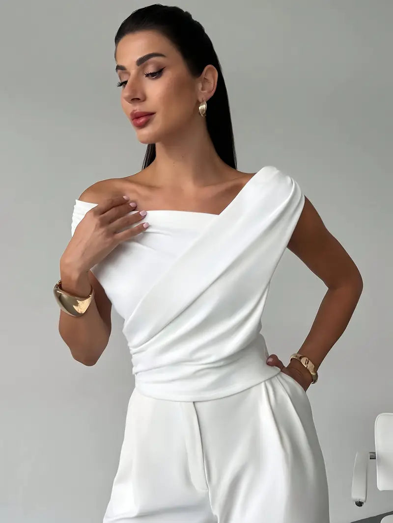 Delphine | Women's Draped Top with Flowing Silhouette