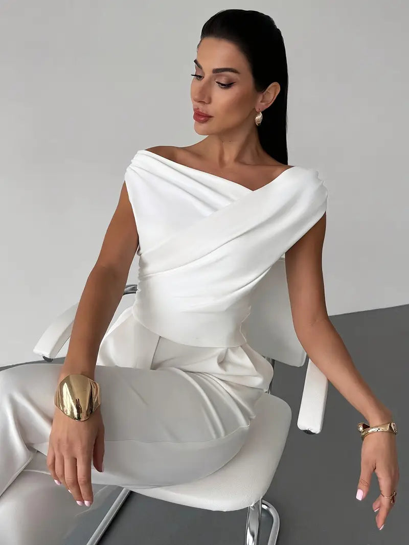 Delphine | Women's Draped Top with Flowing Silhouette