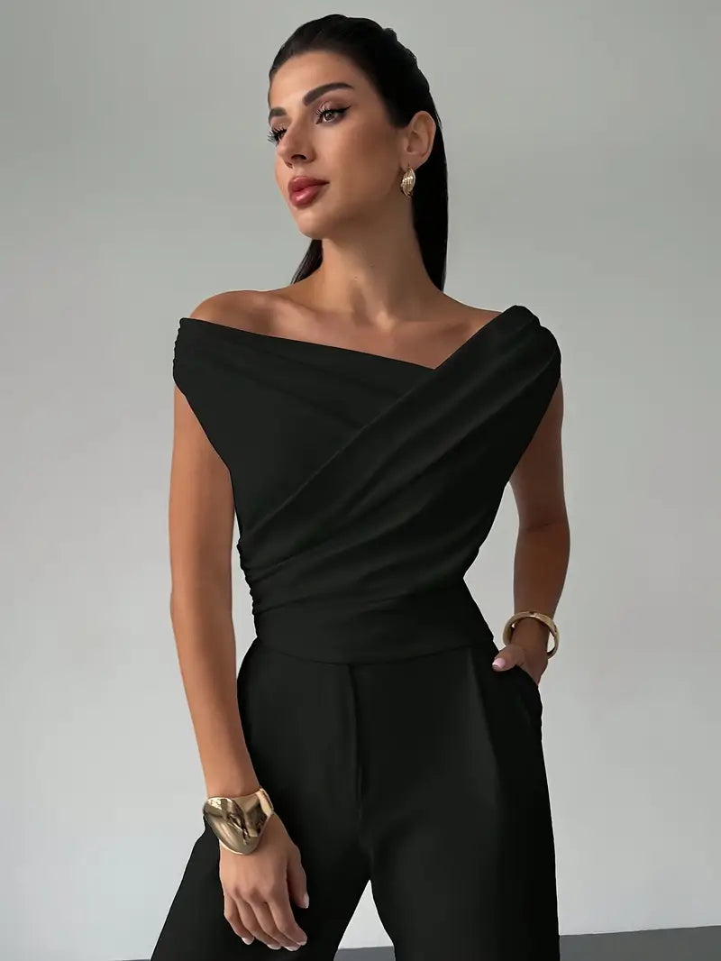 Delphine | Women's Draped Top with Flowing Silhouette