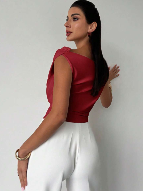 Delphine | Women's Draped Top with Flowing Silhouette