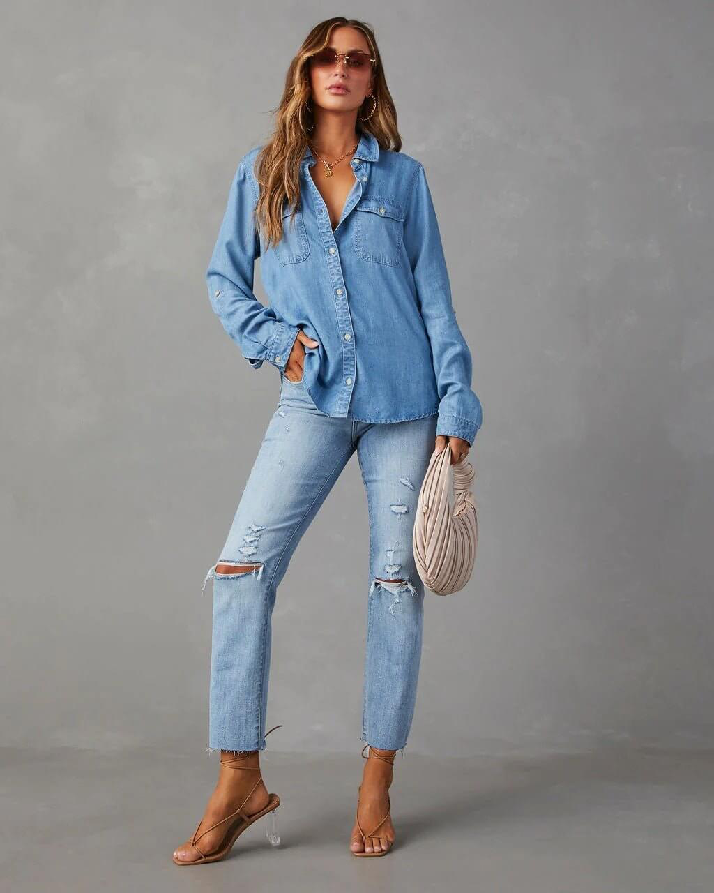 Darcy Ellison | Women's Relaxed Fit Long Sleeve Denim Shirt