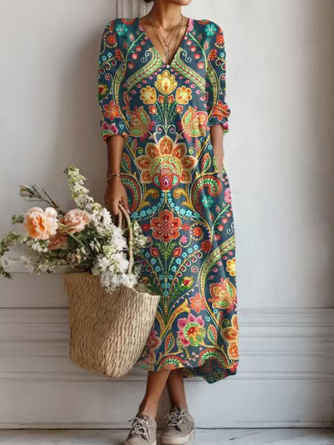 Vivienne | Women's Cobalt Everyday Dress in 12 Colours and Prints
