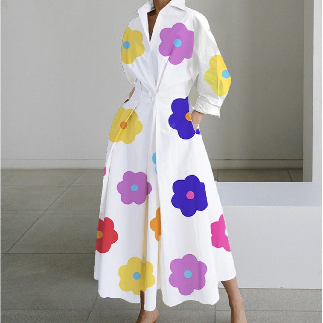 Oriel | Women's Wrap-Front Maxi Dress with Collar