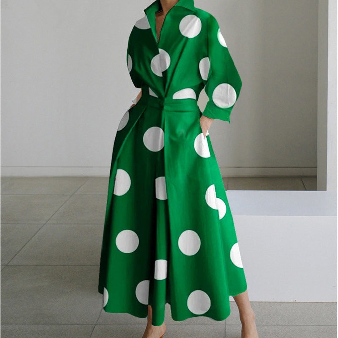 Oriel | Women's Wrap-Front Maxi Dress with Collar