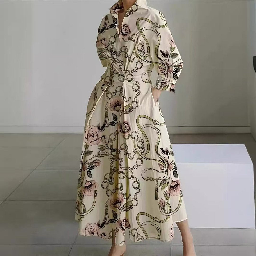 Oriel | Women's Wrap-Front Maxi Dress with Collar