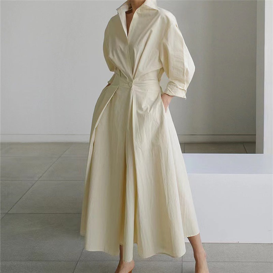 Oriel | Women's Wrap-Front Maxi Dress with Collar