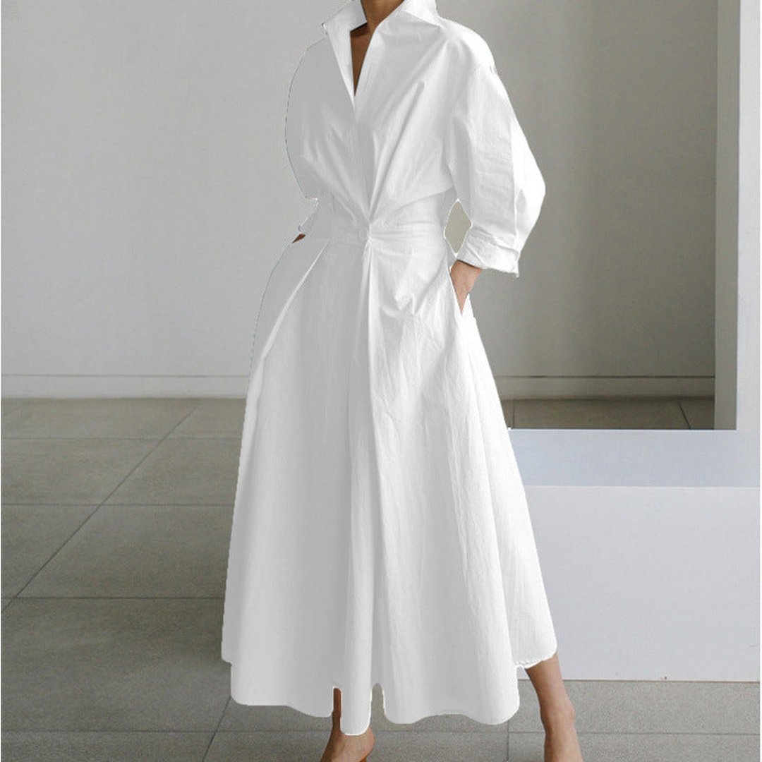 Oriel | Women's Wrap-Front Maxi Dress with Collar