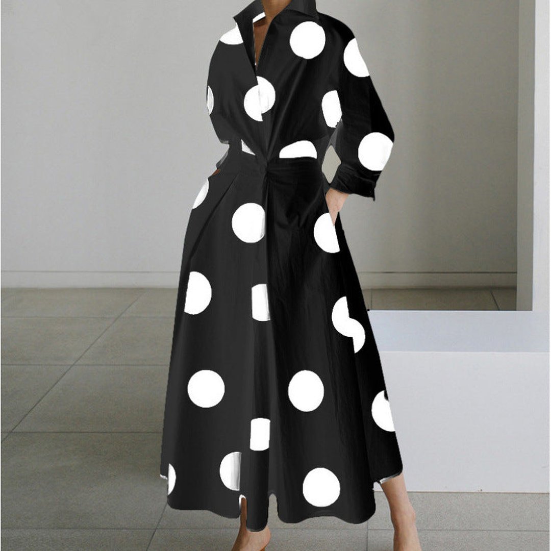Oriel | Women's Wrap-Front Maxi Dress with Collar