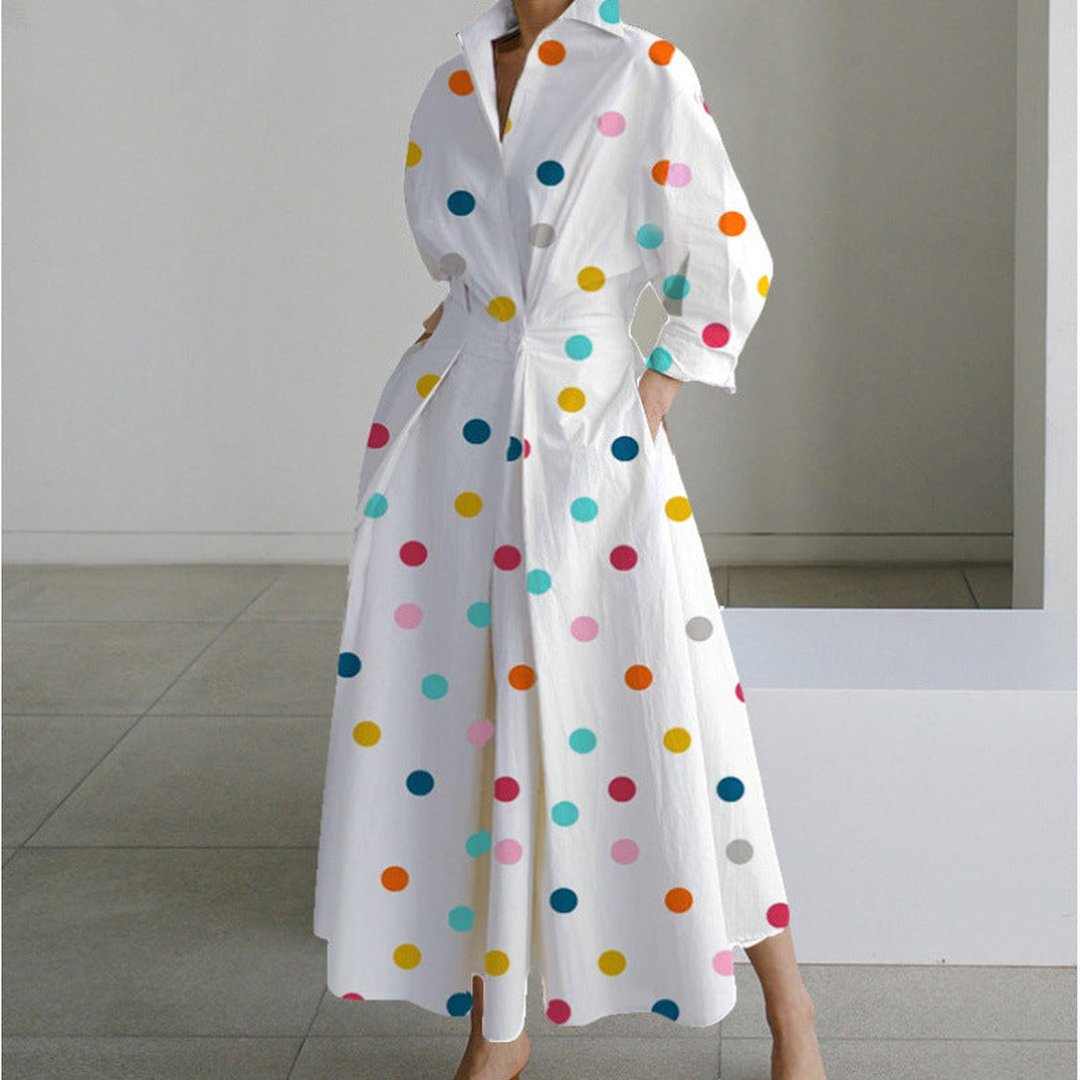 Oriel | Women's Wrap-Front Maxi Dress with Collar