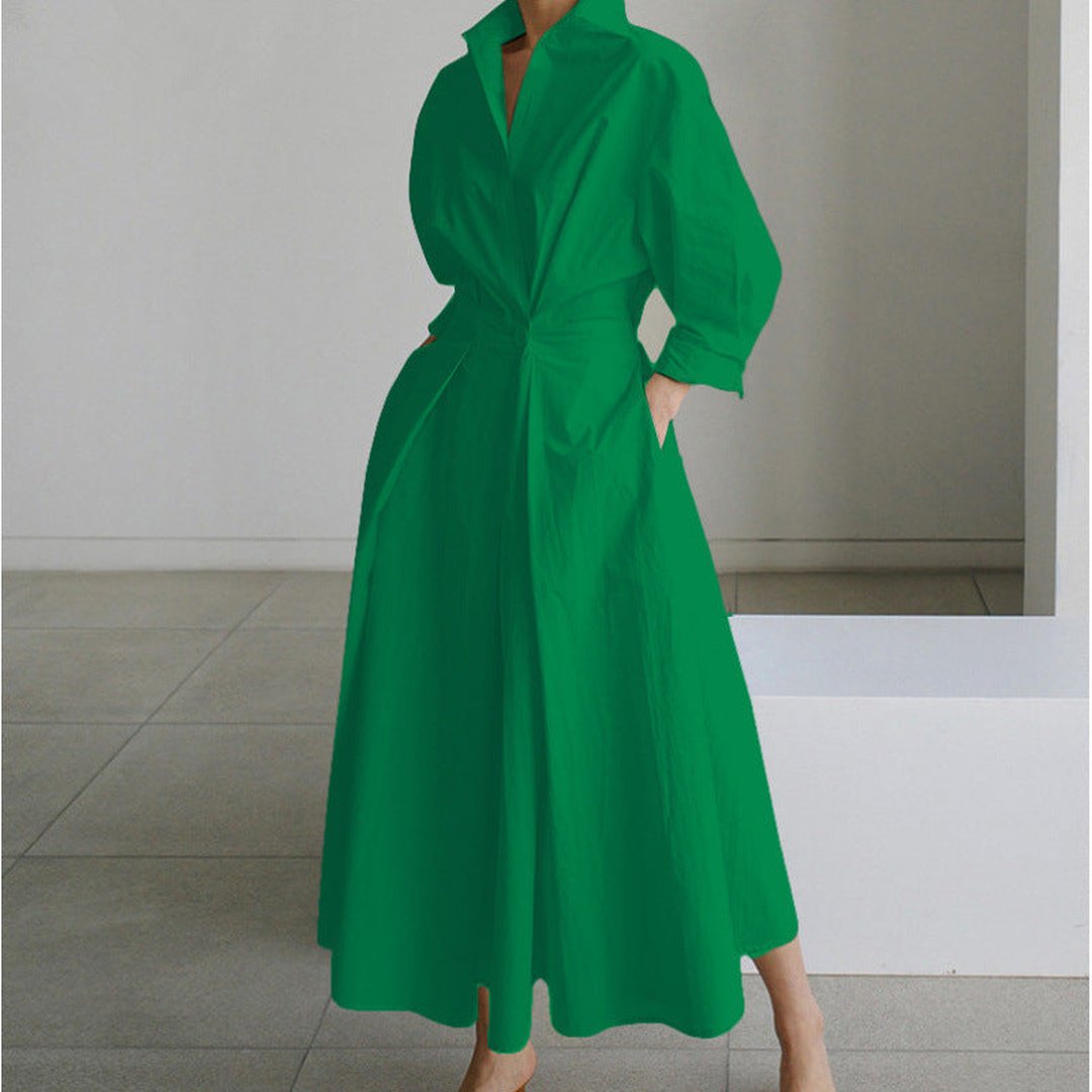 Oriel | Women's Wrap-Front Maxi Dress with Collar