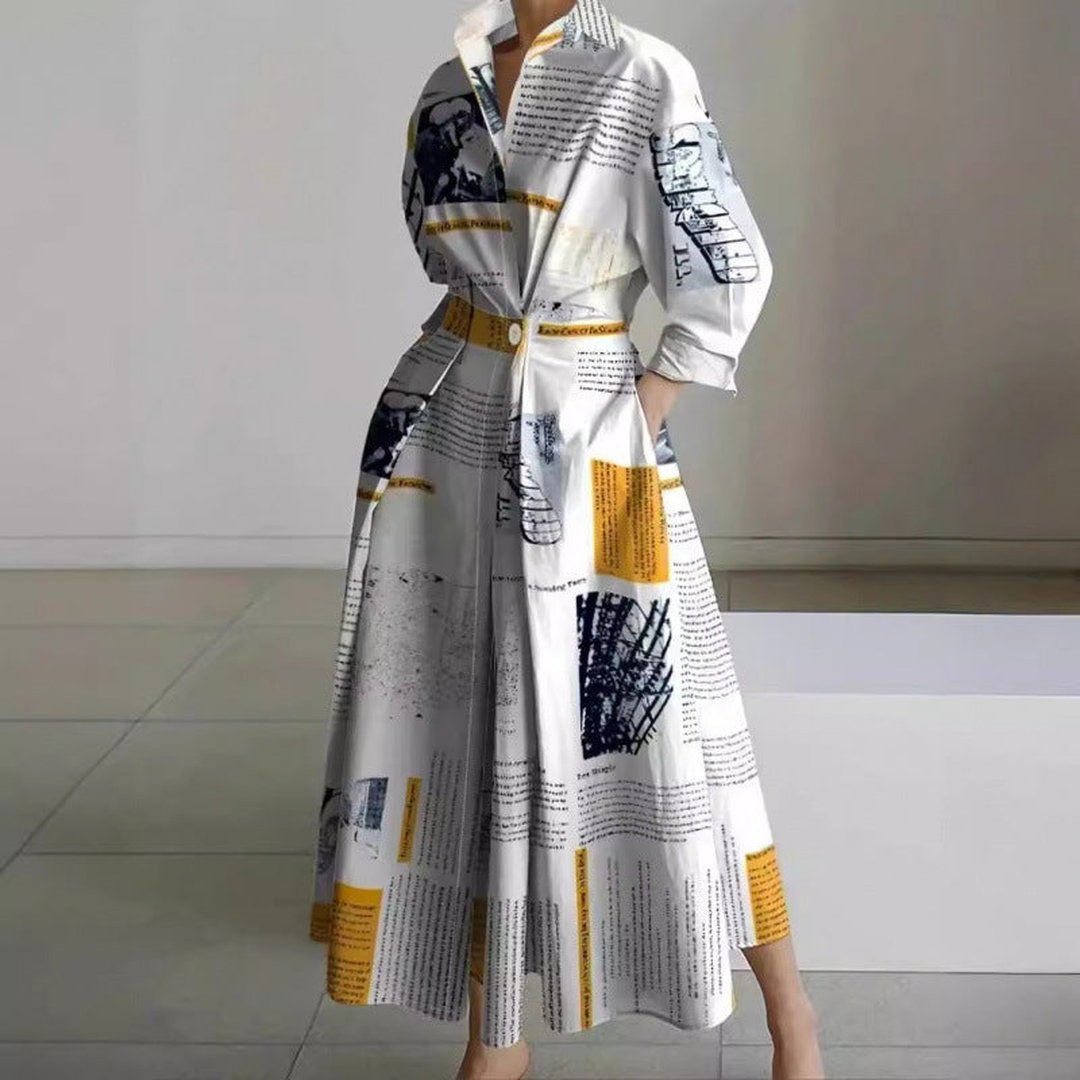Oriel | Women's Wrap-Front Maxi Dress with Collar