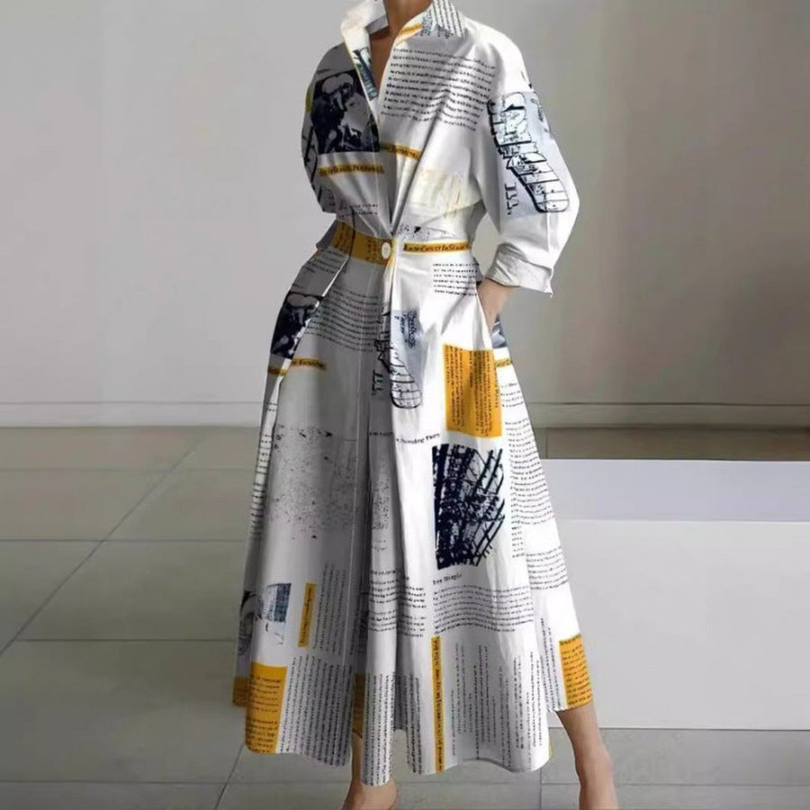 Oriel | Women's Wrap-Front Maxi Dress with Collar