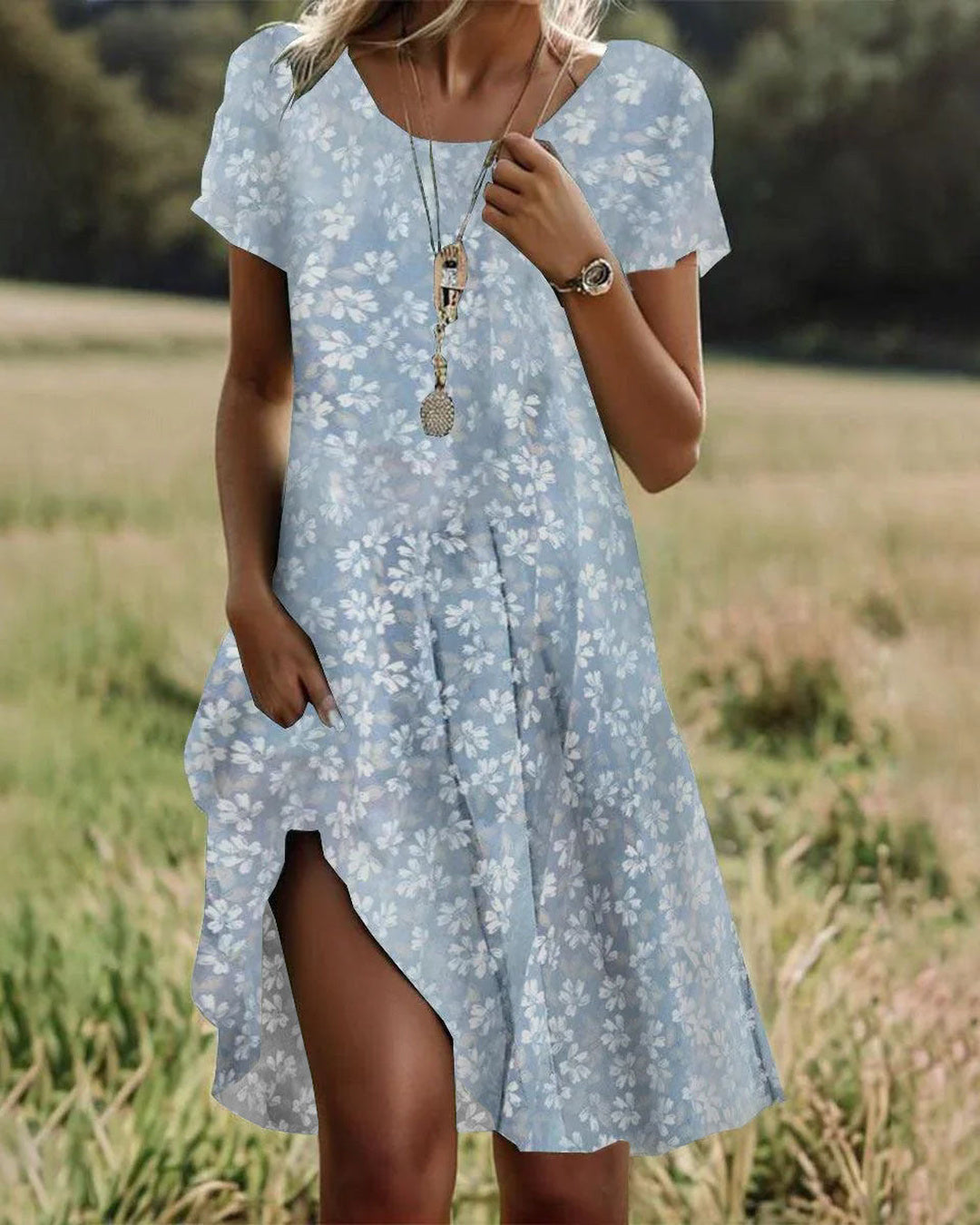 Yvette | Women's Meadow Green Midi Dress in 11 Colours and Prints