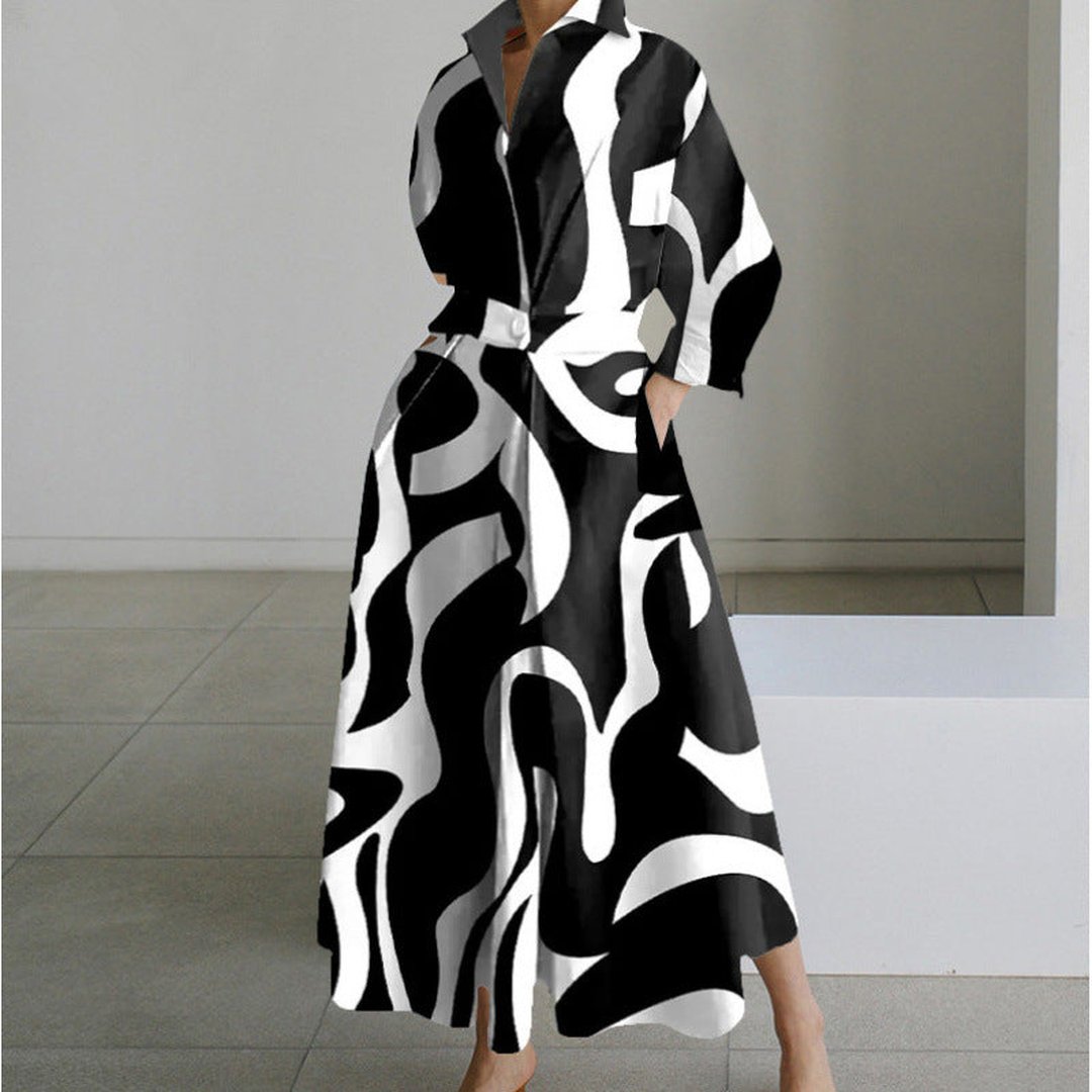 Oriel | Women's Wrap-Front Maxi Dress with Collar