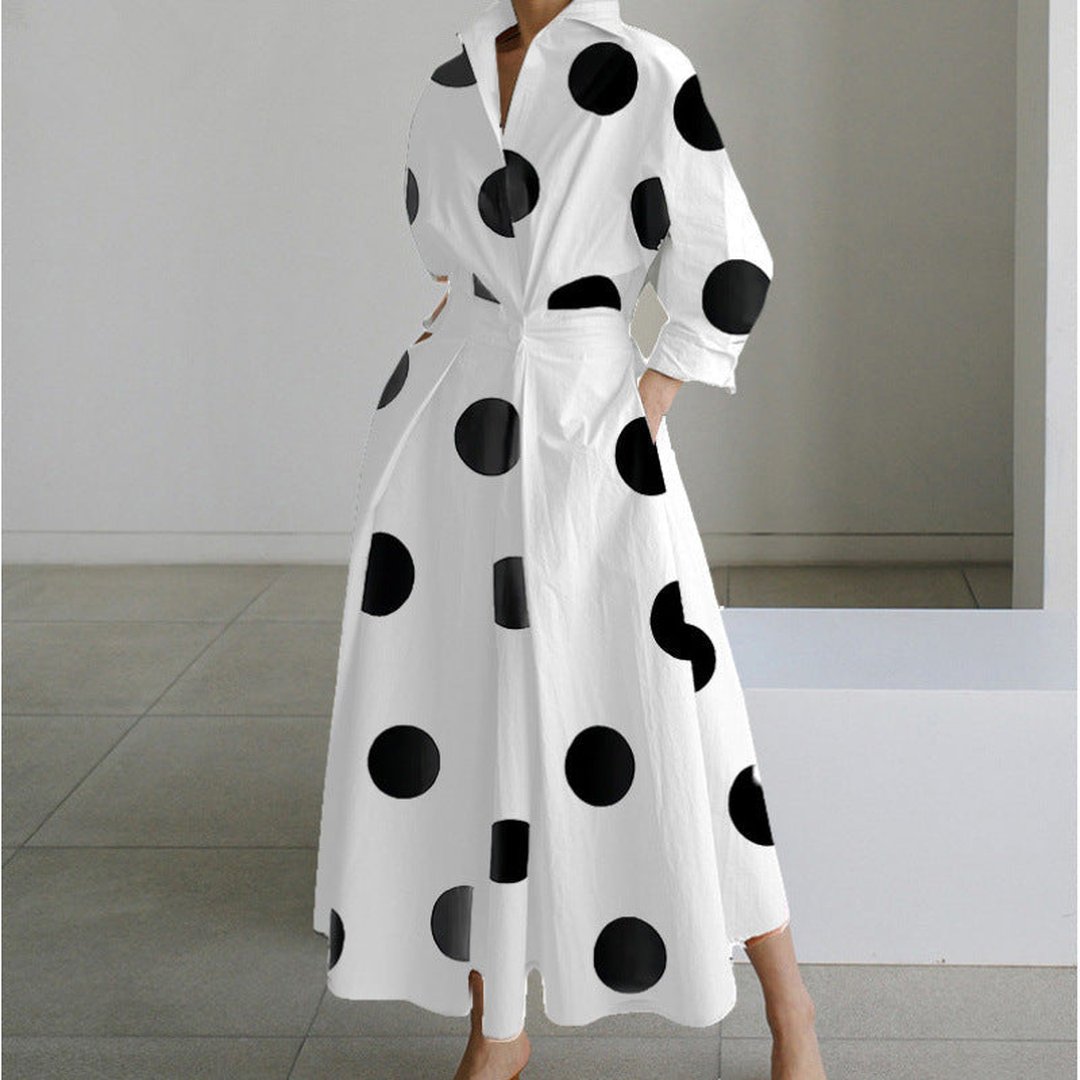 Oriel | Women's Wrap-Front Maxi Dress with Collar