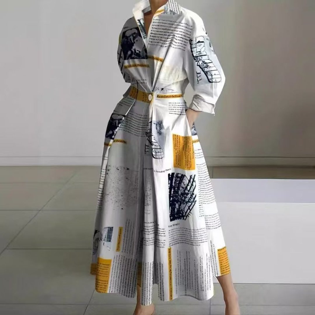 Oriel | Women's Wrap-Front Maxi Dress with Collar