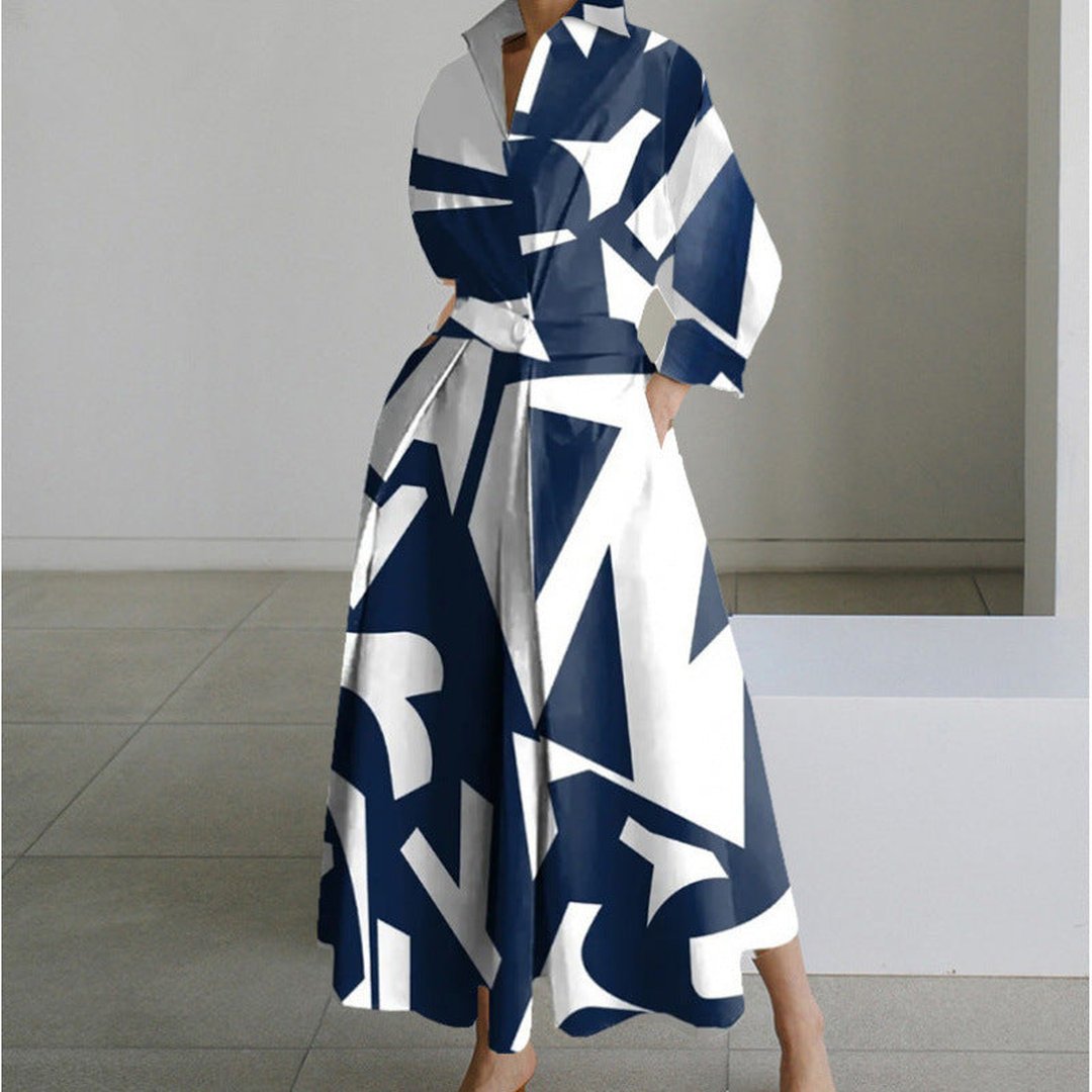 Oriel | Women's Wrap-Front Maxi Dress with Collar