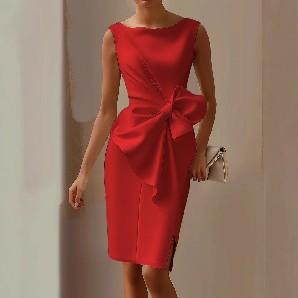 Rosalind | Christmas Party Dress, Bow Bodycon Midi