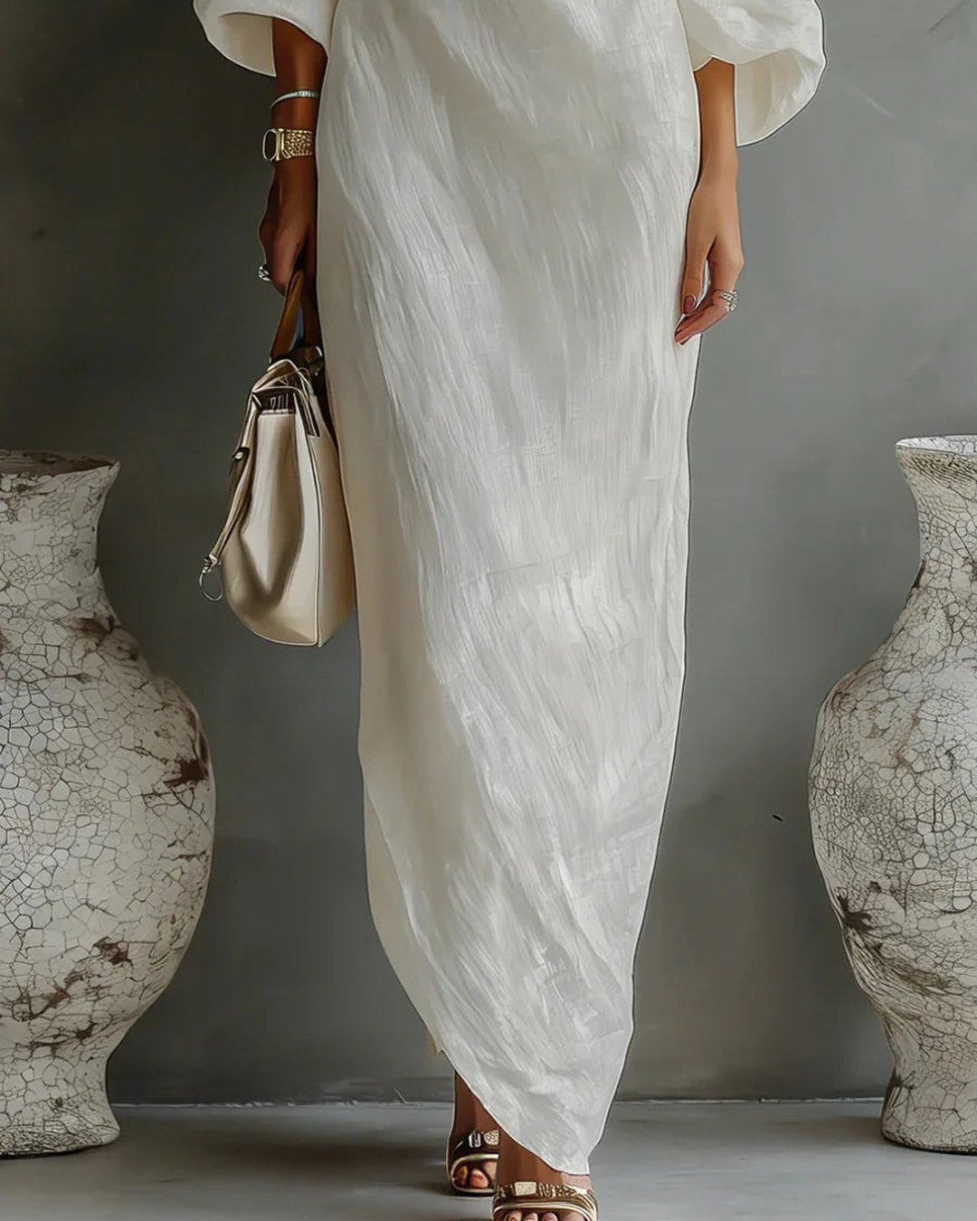 Debora | Women's Linen-Look One-Shoulder Dress