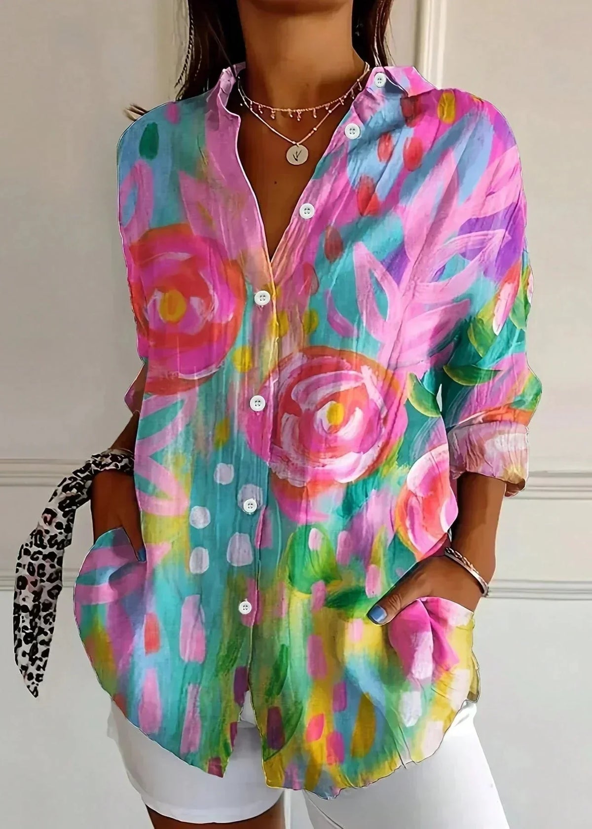 Charlotte King | Women's Vibrant Floral Print Blouse