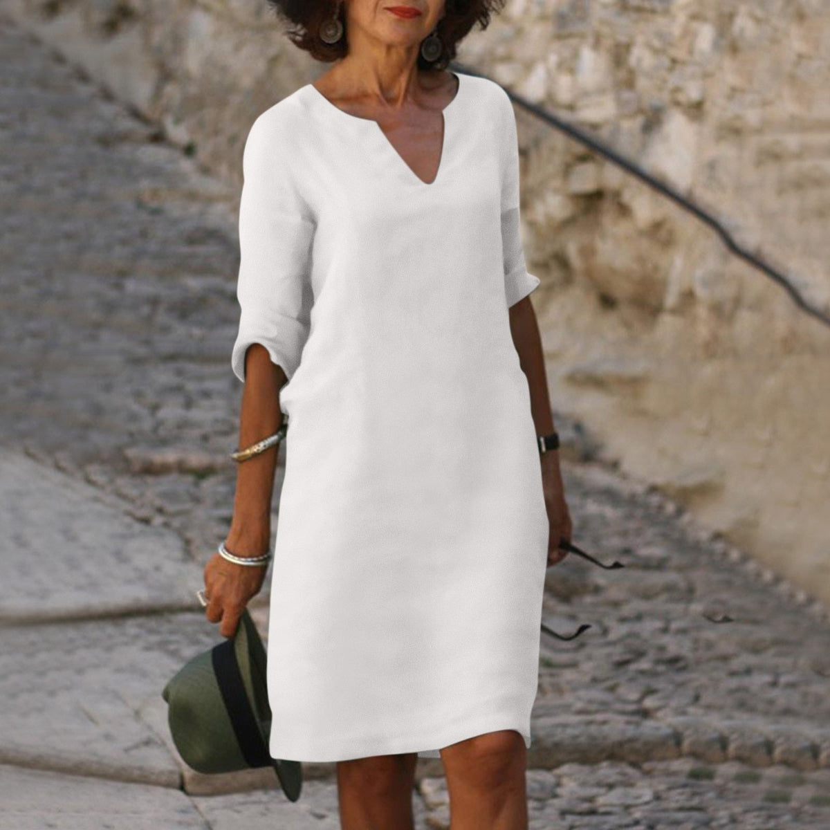 Philippa | Women's Forest Green Everyday Dress in 14 Colours
