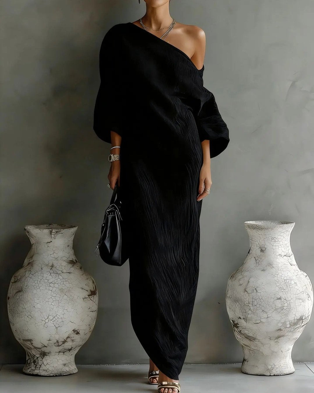 Debora | Women's Linen-Look One-Shoulder Dress