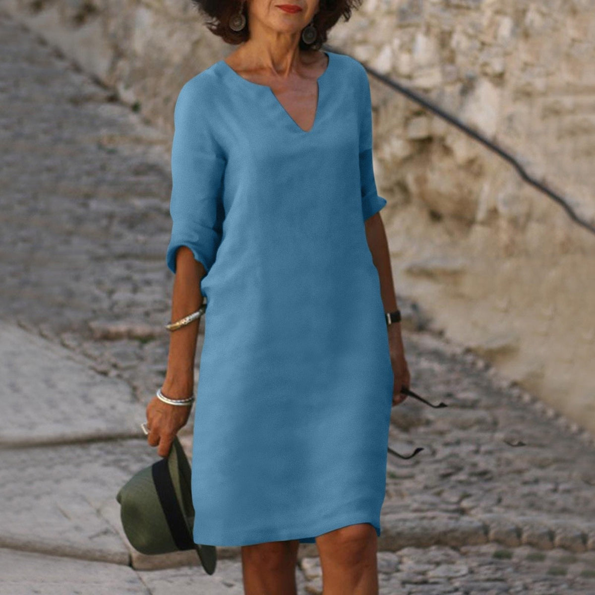 Philippa | Women's Forest Green Everyday Dress in 14 Colours