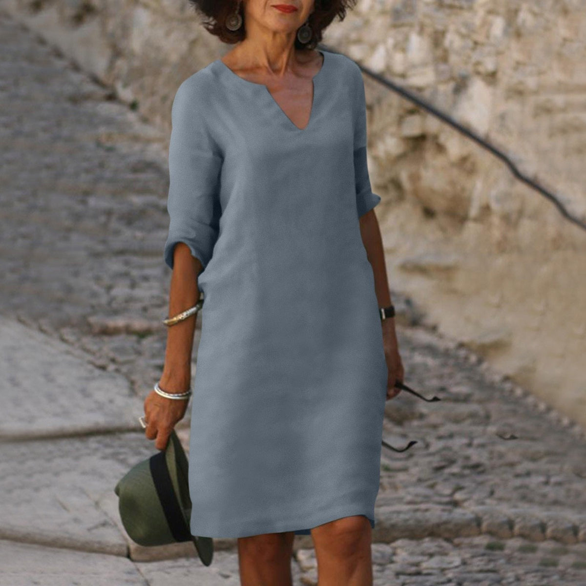 Philippa | Women's Forest Green Everyday Dress in 14 Colours