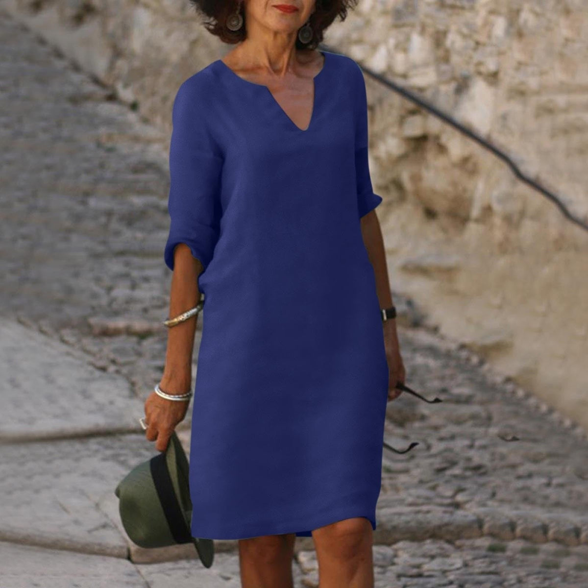 Philippa | Women's Forest Green Everyday Dress in 14 Colours