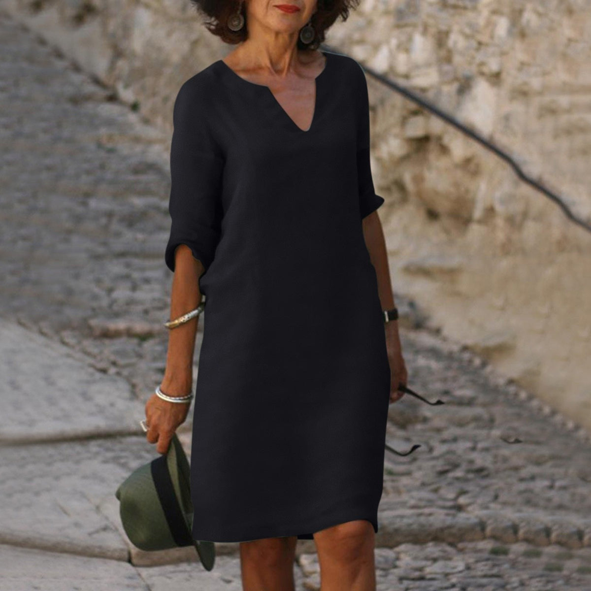 Philippa | Women's Forest Green Everyday Dress in 14 Colours