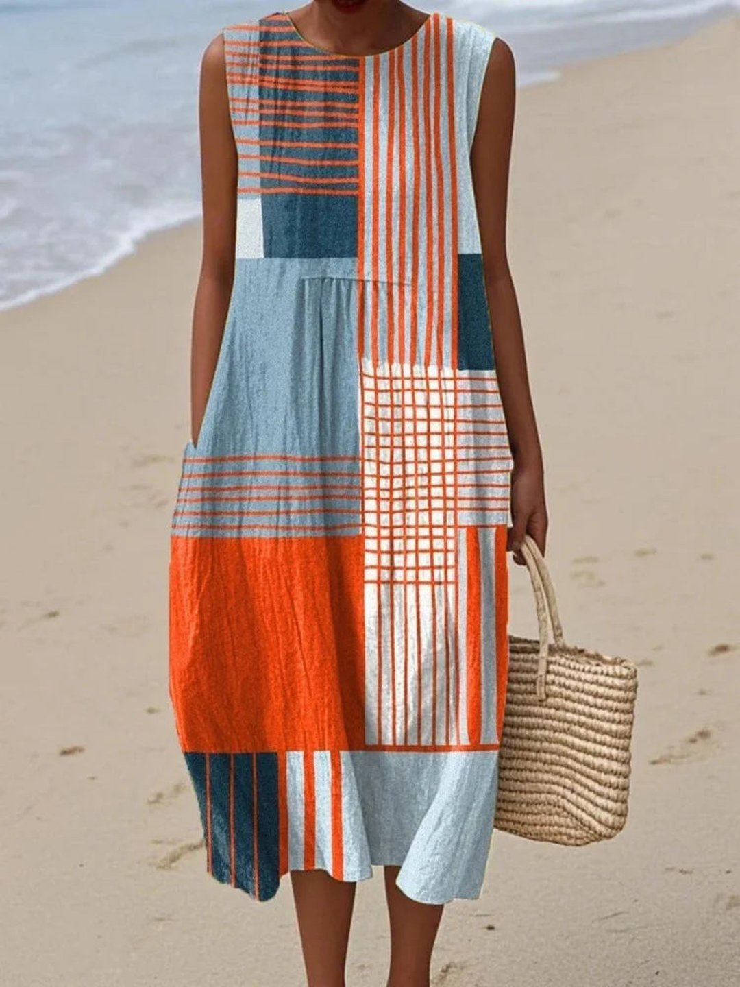 Fern | Women's Golden Art Print Midi Dress