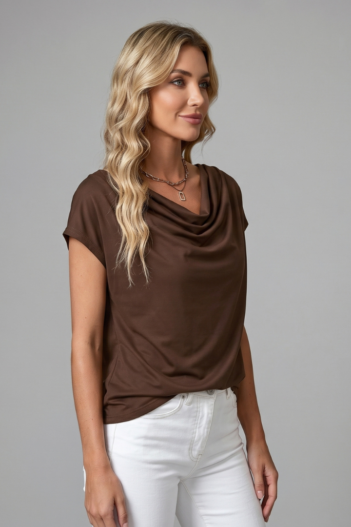 Lucy Harris | Women's Cowl Neck Draped Blouse in 8 Colours