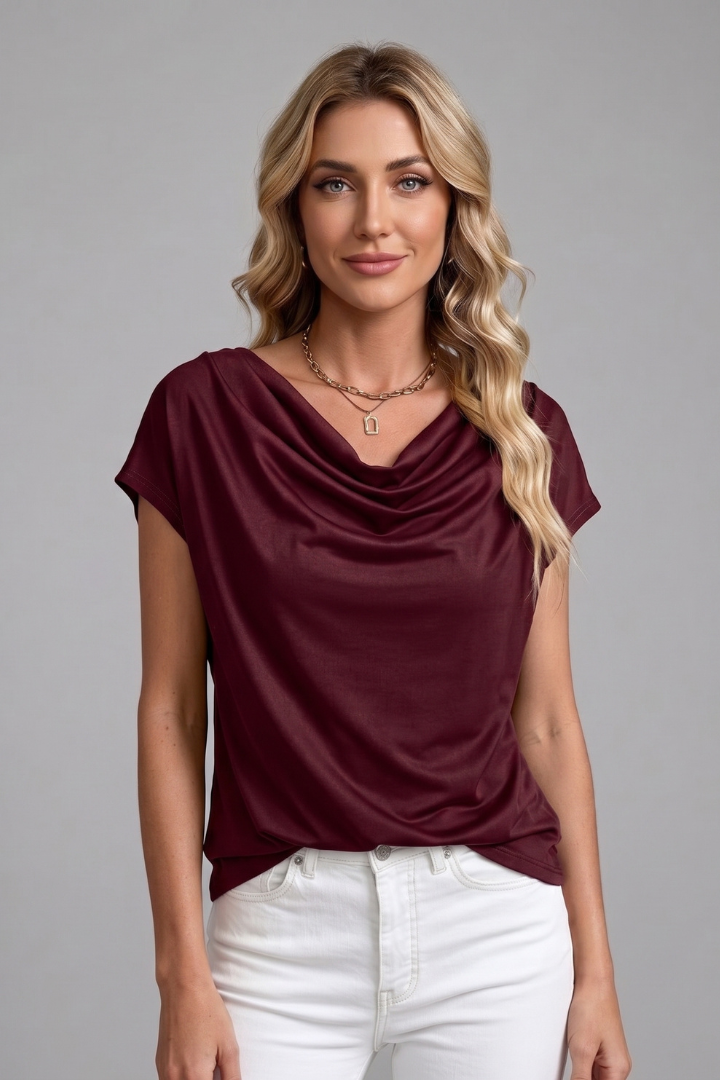 Lucy Harris | Women's Cowl Neck Draped Blouse in 8 Colours