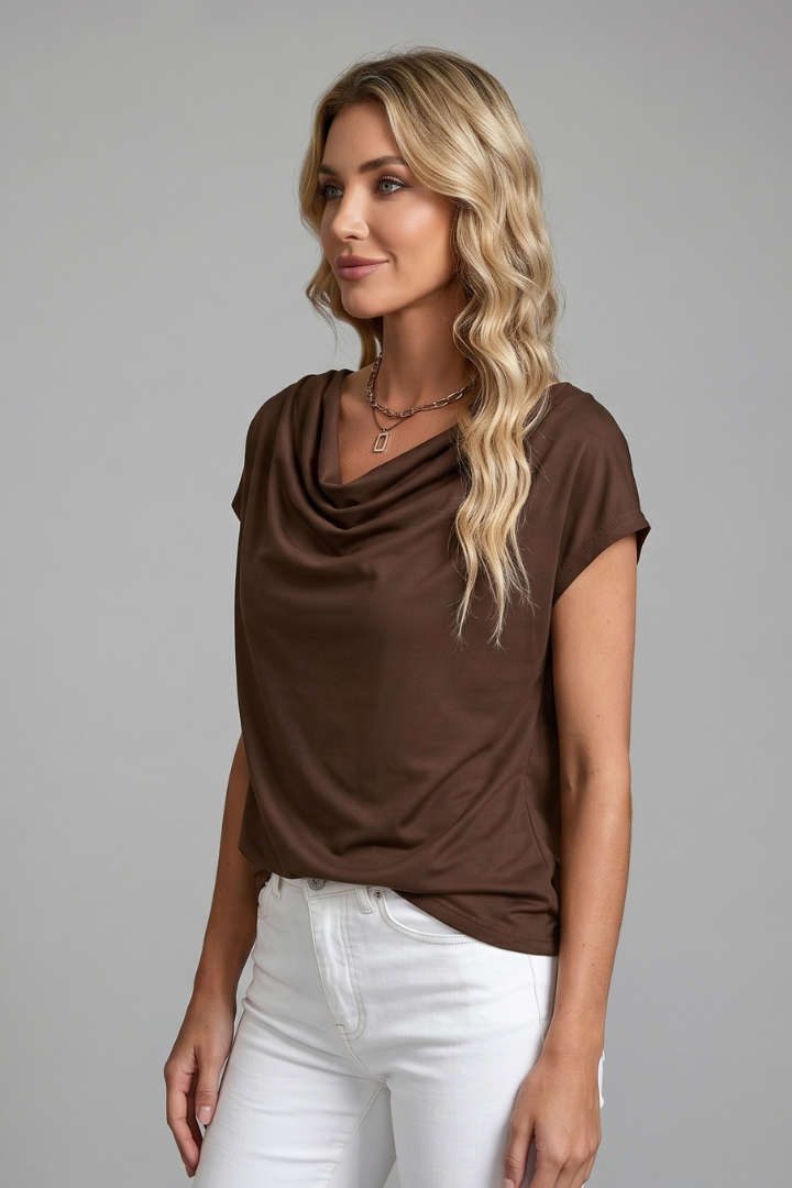 Lucy Harris | Women's Cowl Neck Draped Blouse in 8 Colours