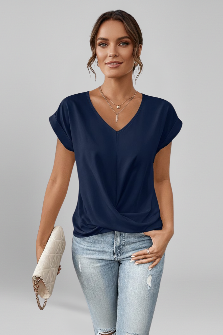Ruby Hughes | Women's V-Neck Twist Front Top