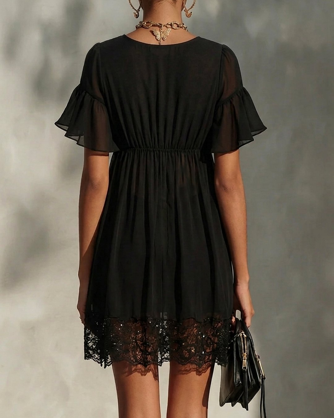 Téa | Women's Lace Mini Dress with Zip Front