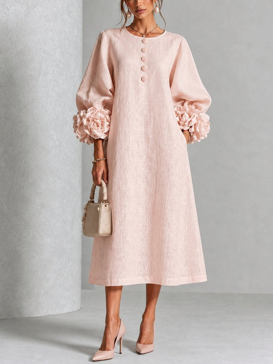 Delores | Women's Rose Bloom Floral Midi Dress