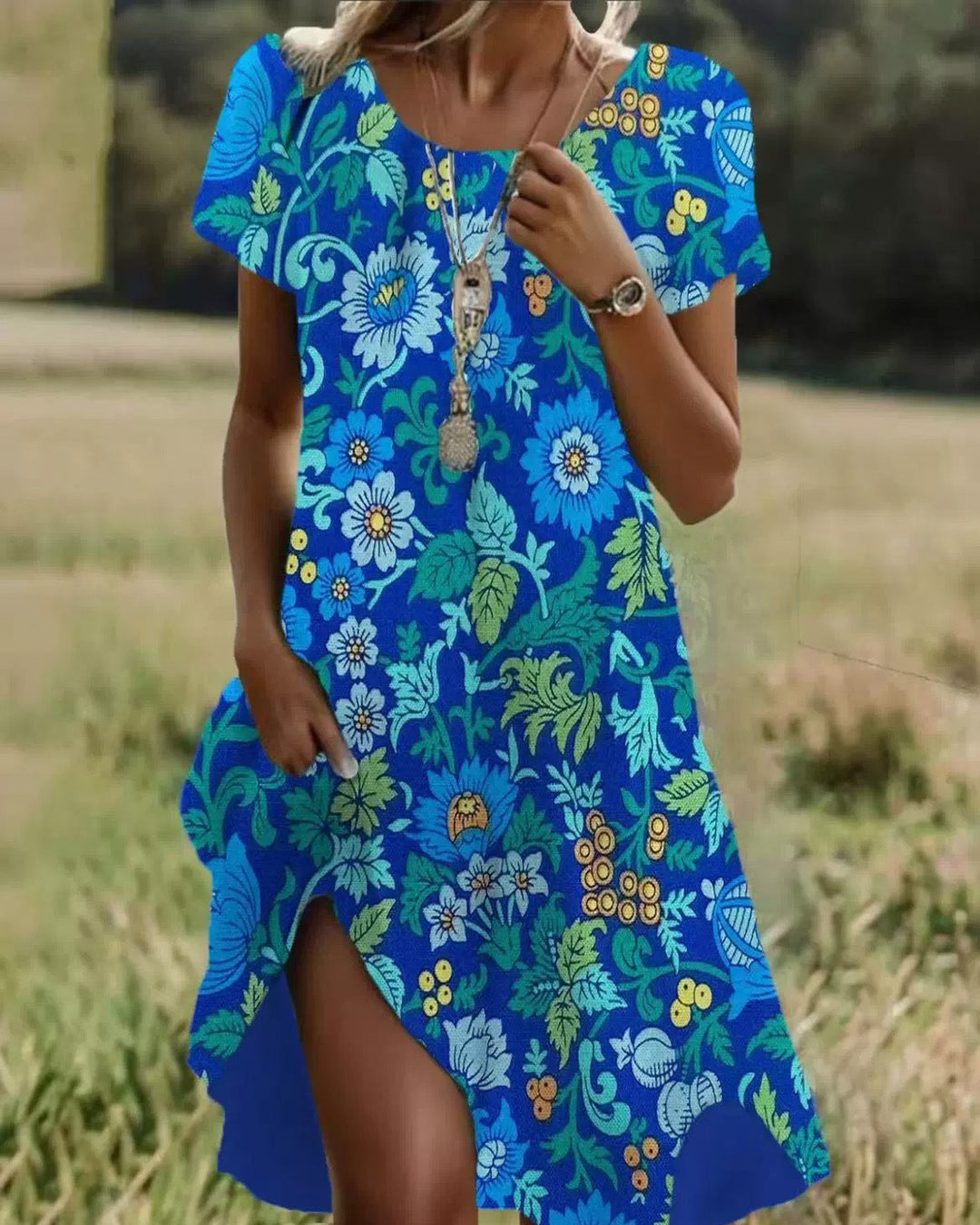 Yvette | Women's Meadow Green Midi Dress in 11 Colours and Prints