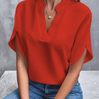 Lily Jones | Women's Flowing Chiffon V-Neck Blouse
