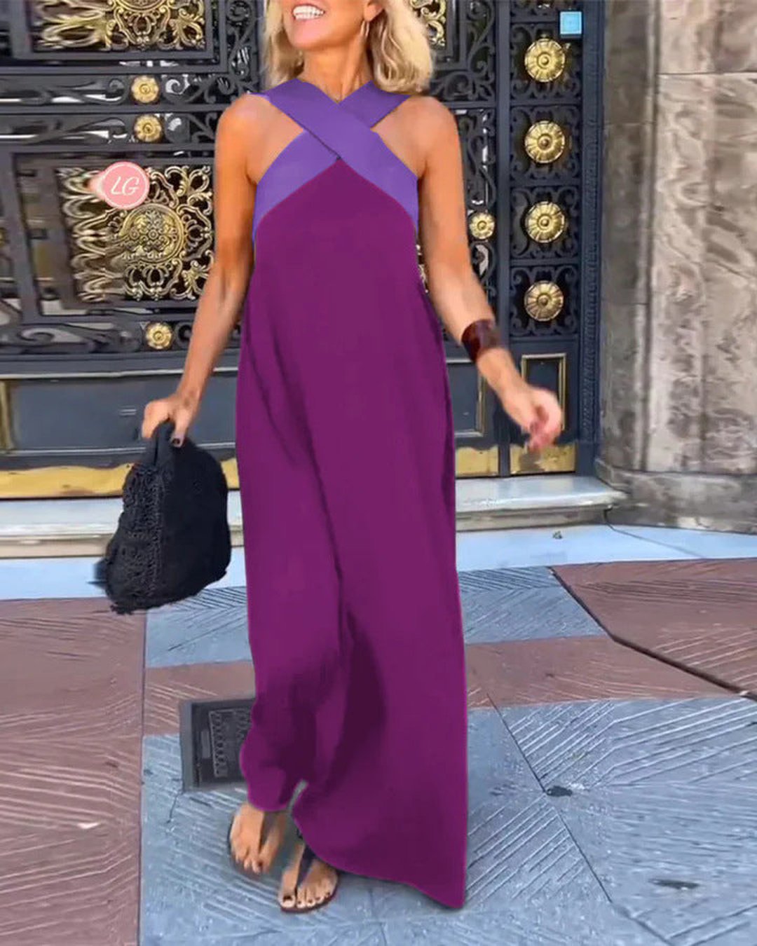 Marlena | Women's Crossback Maxi Dress in 10 Colours
