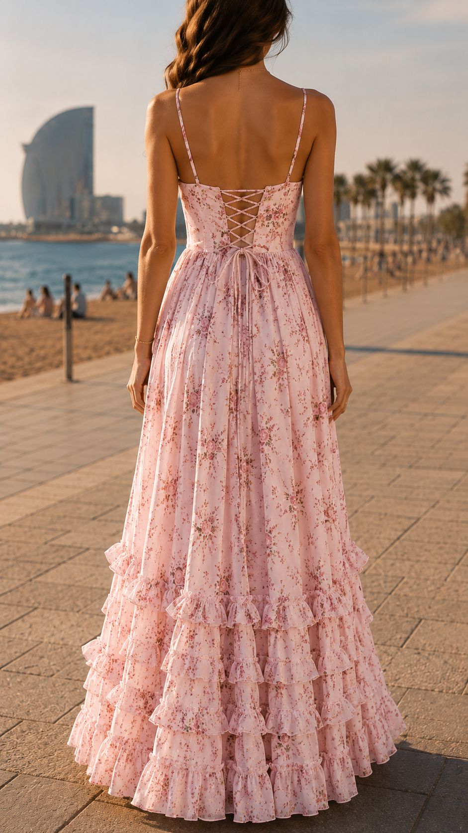Rosamund | Women's Floral Corset Maxi Dress with Side Split