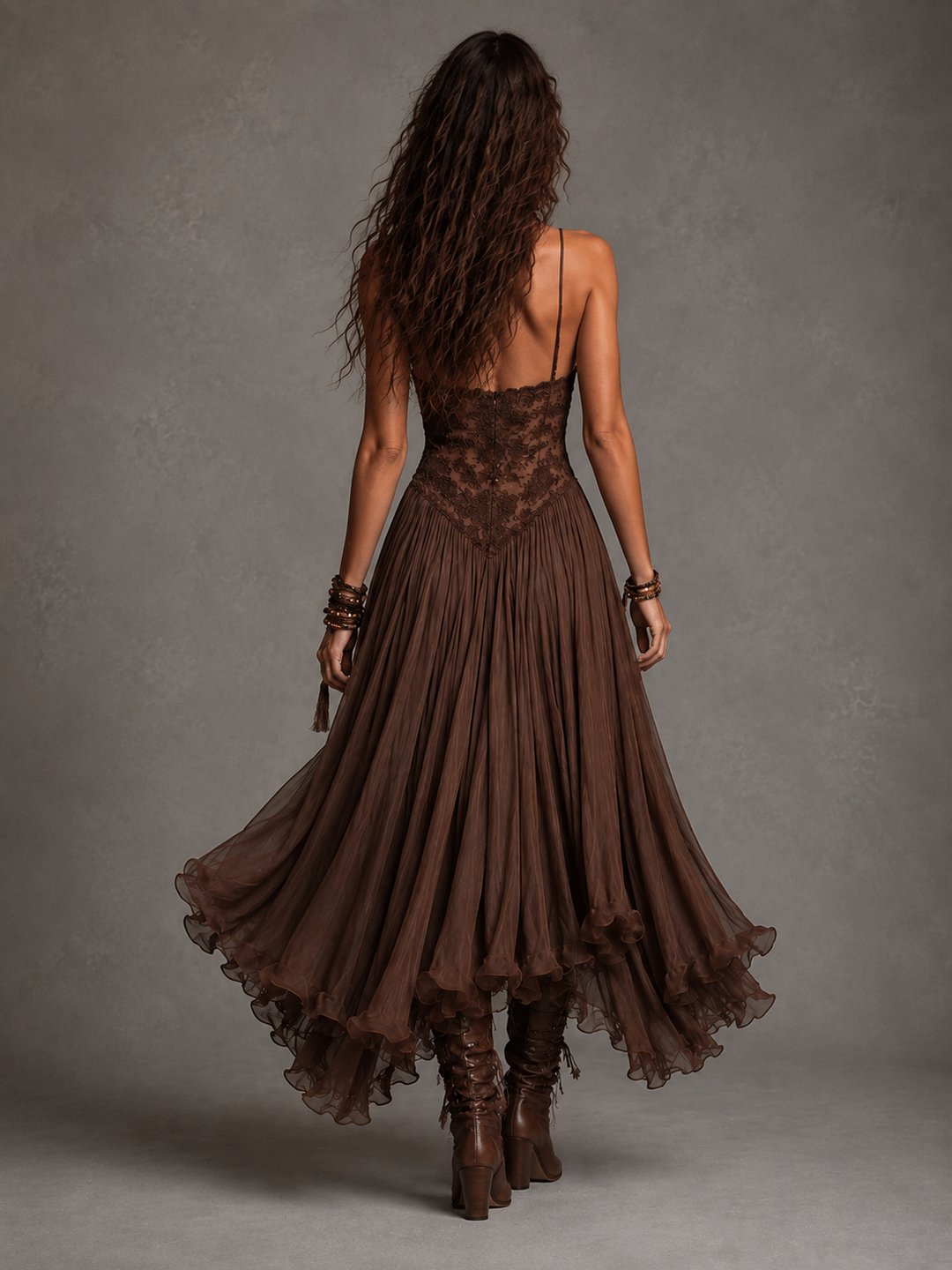 Barb | Women's Lace Corset Bodice Maxi Dress