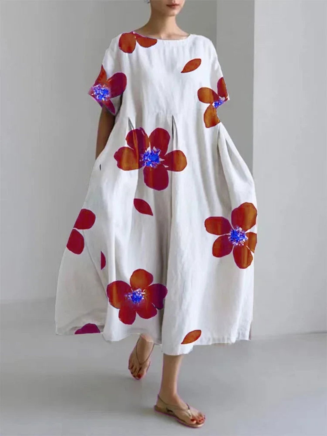 Lilia | Women's Emerald Floral Midi Dress
