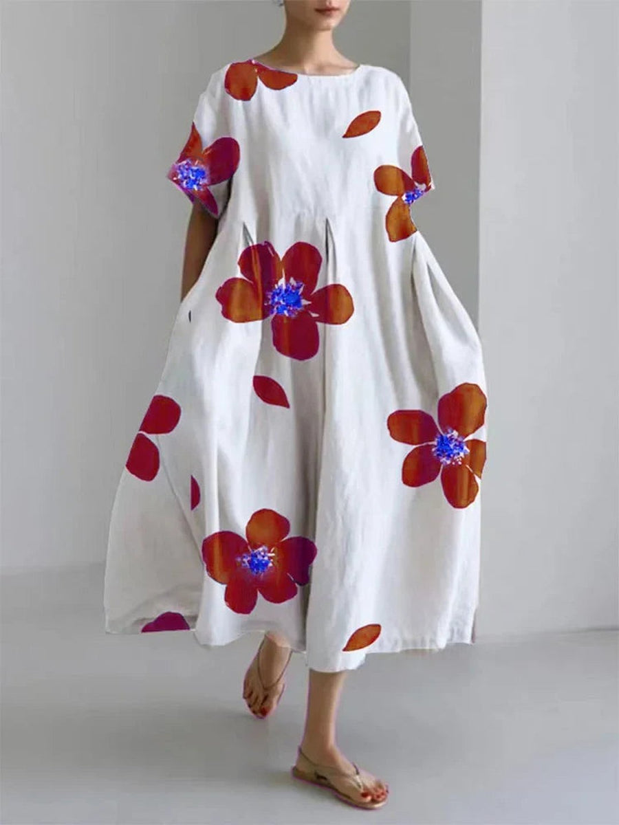 Lilia | Women's Emerald Floral Midi Dress