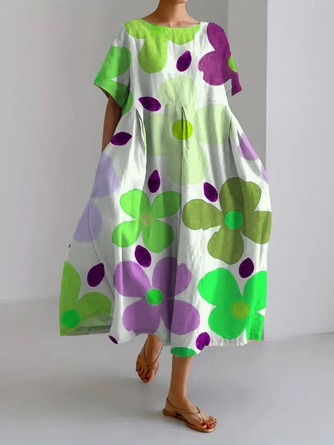 Magdalena | Women's Hand-Painted Floral Dress in 4 Colours