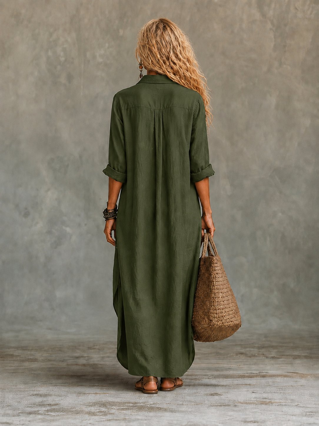 Carmela | Women's Button-Down Maxi Shirt Dress