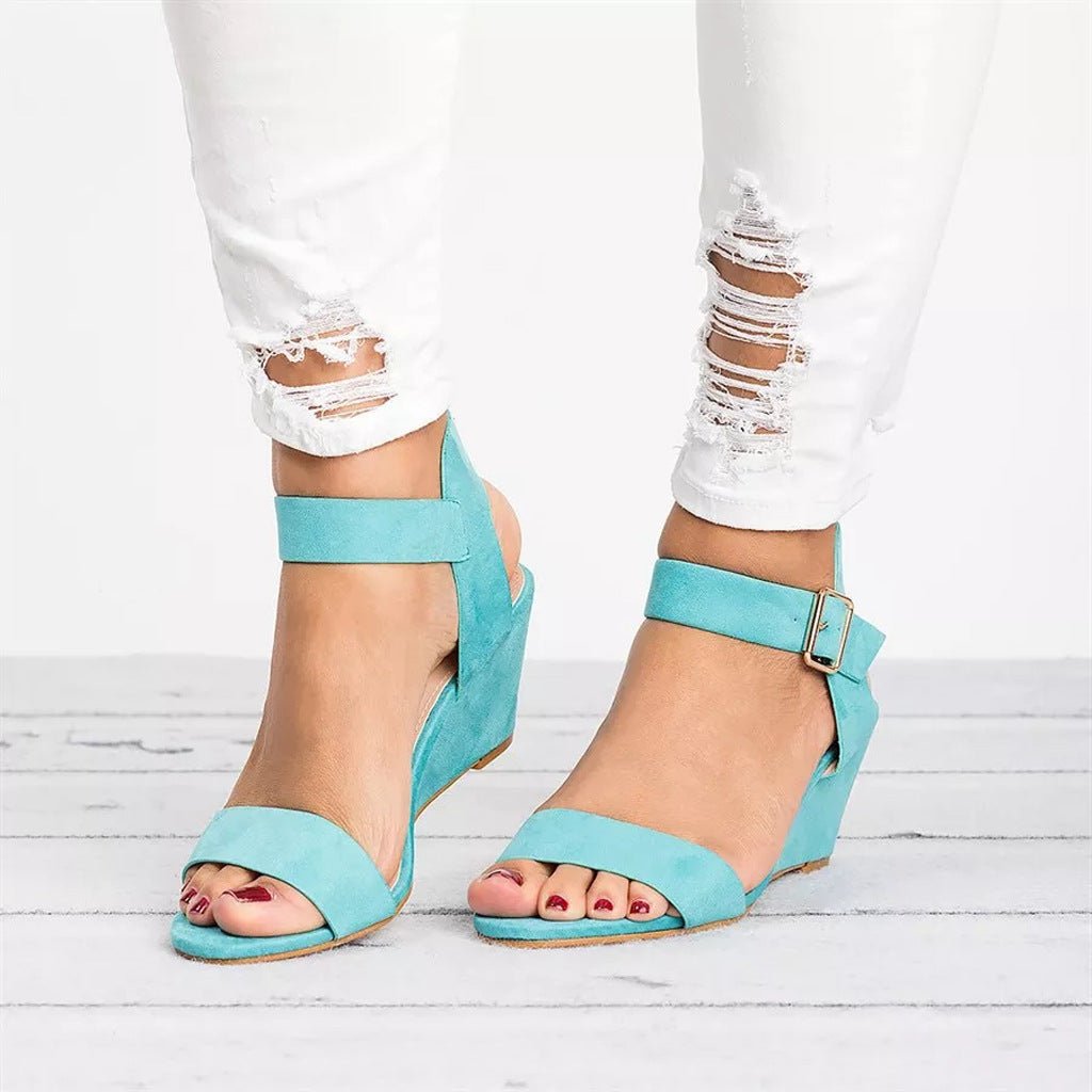Amara | Women's Open Toe Wedge Sandals with Ankle Strap