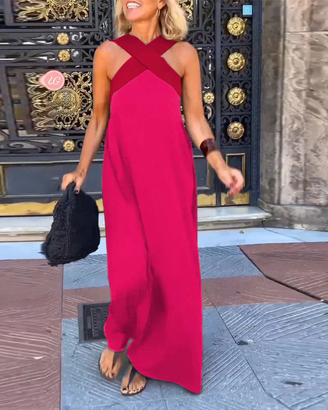 Marlena | Women's Crossback Maxi Dress in 10 Colours
