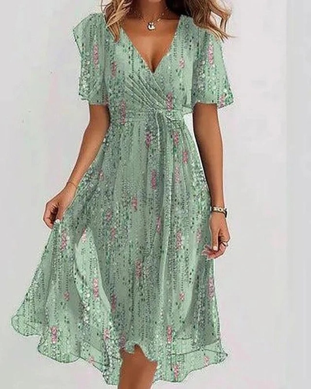 Florencia | Women's Sage Floral Dress in 9 Colourways